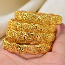 Bangle Dubai Arab Wedding Jewellery Bracelet Bangles For Women Girl Gold Bracelets&Bangles Copper Ball Cuff Bridal229Q