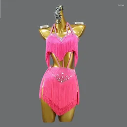 Stage Wear Latin Dance Skirt Competition Sexy Cocktail Performance Dress Ball Party Female Clothes Ladies Women Line Suit Prom Costume