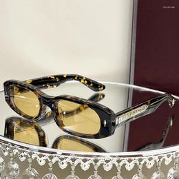 Sunglasses JACQ Fashion Rectangular Cool Orange UV400 Handmade Acetate JMMHULYA UV Protection For Men And Women