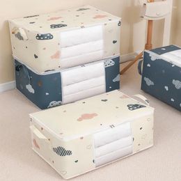 Storage Bags For Blankets Quilts Comforters 75L Large Capacity Clothes Organisation With Window Zipper Handle Containers