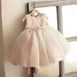 Girl Dresses Puffy Little Dress Beading Princess Flower Baby First Communion Bow Christmas Gift