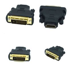 New Laptop Adapters Chargers DVI-D 24-1 Pin Male To HDMI-compatible Female M-F Adapter Converter for HDTV LCD Monitor 1Pcs X M-F Adapter Converter SD HI