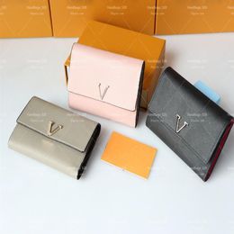 Top Quality Women Wallets Brand Purse Short Fold Wallet Classic Card Holder Coin Purses with Box M62157209J