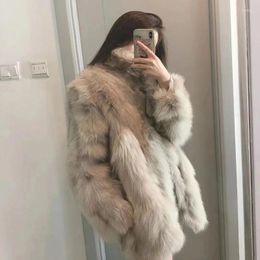 Women's Fur Woman Long Imitation Mink Velvet Female Overcoat Ladies Turn-down Collar Winter Jacket Coat Furry Coats G162