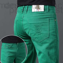 Men's Jeans designer jeans Designer High end men's trendy brand 2022 new autumn and winter versatile green slim fit small leg long pants Y7OL L0KR F2TJ