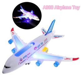 Aircraft Modle Electronic Aeroplane Toy with Music Autopilot Flash Sound Automatic Rotation Plane Educational Gift For Children 231215