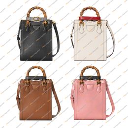 Bags Cosmetic & Cases Ladies Designe Luxury Diana Bamboo Handbag Shoulder Messenger Mirror 739079 Purse