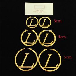 Womens Designer Earrings Luxury Jewellery Hoop Earring Classic Letter L Ear Studs Fashion Gold Silver Earrings Lady Big Circle Rings274V