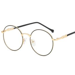 New Woman Glasses Optical Frames Metal Round Glasses Frame Clear lens Eyeware Black Sier Gold Eye Glass FML3375