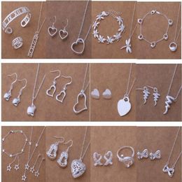 with tracking number New Fashion women's charming Jewellery 925 silver 12 mix Jewellery set 1460270H