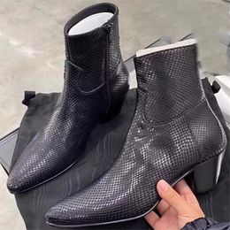 Botas do Chelsea para Man confortável apontado por homens designers lateral zíper masculino bota de tornozelo preto