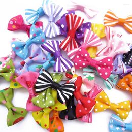 Hair Clips !400pcs/lot Mini Bow Ribbon Accessory Small Pringting Pet Bowknot