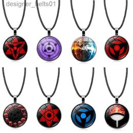 Pendant Necklaces Anime Sharingan Eye Necklaces Uchiha Kakashi Mangekyou Pendant Necklace Goth New Fashion Chokers For Fans Women Men GiftL231215