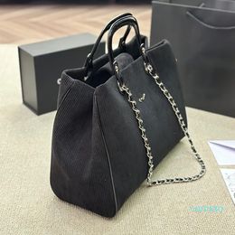 Autumn Winter New Luxury Women Designer Tote Bag Classic Double Letter Fashion Stripes Ladies Shoulder Bag Handbag High Quality Corduroy Shopping Clutch