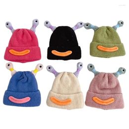 Berets Cartoon Glowing Antenna Beanie Windproof Hat For Adult Kid Winter Cycling Skiing