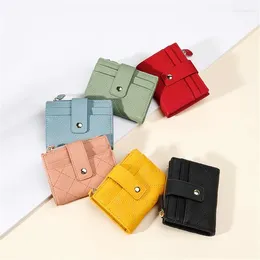 Wallets Woman Embroidered Wallet Luxury Pu Two-Folding Zippered Billfold Multiple Card Compartment Lady Short Purse Coin