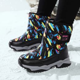Boots Arrival Winter Children Shoes Plush Waterproof Fabric Non-Slip Girl Rubber Sole Snow Boots Fashion Warm Outdoor Boots 231214