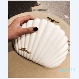 Fashion Women Evening bag black white Pearl shell handbag Lady Christmas gift pearls wristband bags Clutch Wallet240w