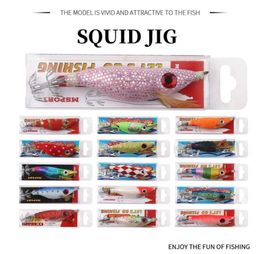 100PCS lot Fishing Lure Squid Lures Wood Shrimp Bait Wobbler Luminous Squid Hook Light Jigs For Fishing Tackle240N6544094