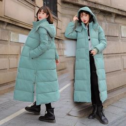 Women's Trench Coats 2023 Winter Cotton Padded Clothes Lengthened Knee Length Korean Version Slim Fit Girlfriends Warm And Thickened