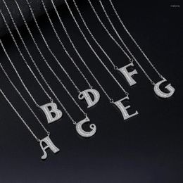 Pendant Necklaces 925 Sterling Silver Plated Metal 26 Letter Name DIY Jewelry 43.5cm Chain Personalized Birthday Party Gift