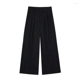 Women's Pants 2023 Women Vintage High Waist Full Length Pinstriped