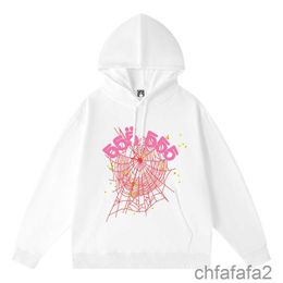 Black and White Designer Hoodie Womens Fashion Clothe Baseball Pullover High Quality Foam Print Spider Web Graphic Pink Sweatshirts Y2k Pullovers Jacket APXY