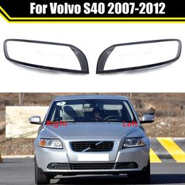 Car Front Headlight Transparent Lampshade Shell Auto Light Glass Lens Cover Headlamp Case Lamp Caps for Voo S40 2007~2012