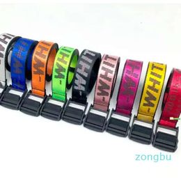 2024 S Woman Wrestle Off Yellow White Designer for Men Womens Canvas Waist Nylon Run Belt Adjustable Casual Strap Long Boy 578 Great Onlin