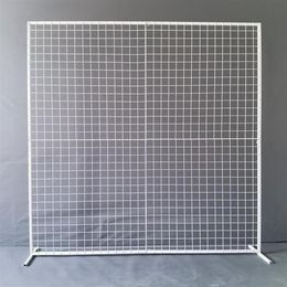 Party Decoration Square Wedding Wrought Iron Grid Arch Screen Frame Artificial Flower Shelf Stage Backdrop Stand274F