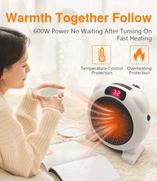 Electric Heaters Heater Electric Heater Portable Plug in Wall Desktop Room Heating Stove Household Radiator Remote Warmer Machine 600W Heated 231214