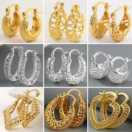 Stud Vintage Boho Style Hoop Earring for Women Hyperbolic Hollow Out Ethnic Tribal Dangle Statement Party Jewelry Accessories 231214