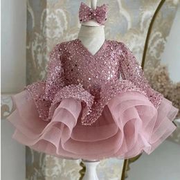 Girl Dresses Girls Graduation Party Dress Christmas 2024 Sequin Evening Gown Kids Princess For Baby Birthday Clothes