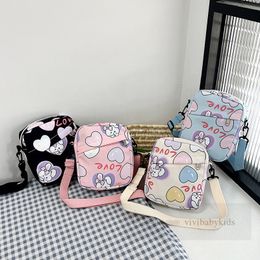 Girls love heart rabbit letter printed handbags kids cartoon sinlge shoulder bag children nylon messenger bags Z6035