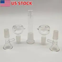 5Pcs/Set,4Pcs 14mm Glass Bowl Male Glass Bong Head Piece + 10mm Downstem for Hookah Water Pipe