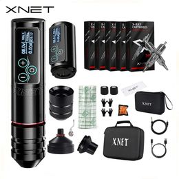 Tattoo Guns Kits XNET Vane Wireless Machine Kit Brushless Motor Pen with 2400mAh Battery 100pcs Premium Mixed Size Cartridge 231214