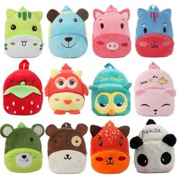 Plush Backpacks Toddler Plush Backpack Cute Kindergarten Baby Backpacks for Boy Girl 3D Cartoon Animal Baby Bags 0-4 Years Children Book Bag 231215