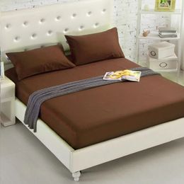Bedspread Brushed cloth bed cushion cover Simple pure color aloe cotton household bedspread Fitted sheet cover 231214