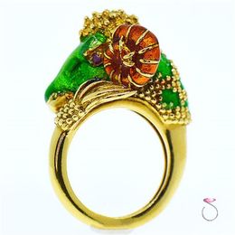 1pcs New Design Gold-plated Three-color Goat Ring Fashion Women Party Ring Whole and Retail217W