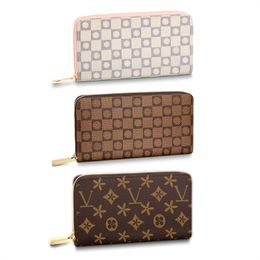 Fashion Clemence Zippper wallet Mens Purse M42616 N61264 Women wallets flower Embossed card holders Luxury Leather Coin purses key pouch cardholder Designer bags