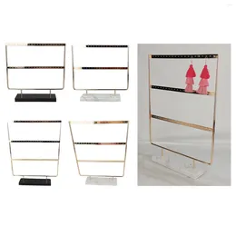 Jewelry Pouches -Standing Marble Base Rack Metal Earring Display Stand Room Decor Provide To Organize Your Collections