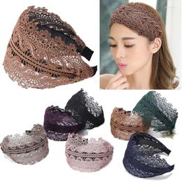 Hair Hoop Women's Headwear Lace Wide-brimmed HairbandFashion Stretch Headband Turban With Teeth Non-slip Adult Hairpin