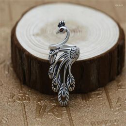 Cluster Rings 925 Sterling Silver Exquisite Peacock Female Open One Piece Items Jewellery Ring For Women