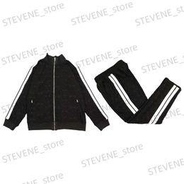 Men's Tracksuits Angel velvet side striped ribbon jacket High street slacks T231215