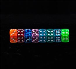 New 100pcs 1218MM Dice Transparent Colour Point 16 Digital Automatic Game KTV Dice Acrylic Gambing Dices7158801