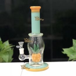 Glass bong Water Pipe Dab Rig Heady glass oil rig hot sell pineapple bubbler with 14mm bowl 12 LL