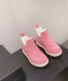 Boots Thick Sole Non-Slip Snow Brand Casual Fashion Warm 2023 Cute Sweet Ankle Women Winter Wool Bread Cotton