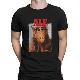 Men's T Shirts Red T-Shirt Men ALF The Animated Series Cool Pure Cotton Tees Crewneck Short Sleeve Arrival Clothing