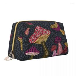 Cosmetic Bags Yayoi Kusama Mushroom Makeup Stylish Large Capacity Toiletry Storage Bag Accessories Women Zipper Case