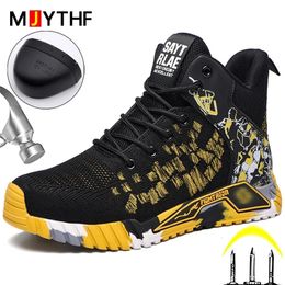 Safety Shoes High Top Safety Shoes For Men's Work Safety Boots Anti Impact And Anti Puncture Work Sports Shoes Not Wasily Damaged Work Boots 231215